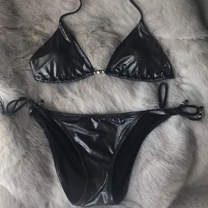 Victoria’s Secret Black/Silver Metallic Bikini